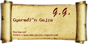 Gyermán Gejza névjegykártya